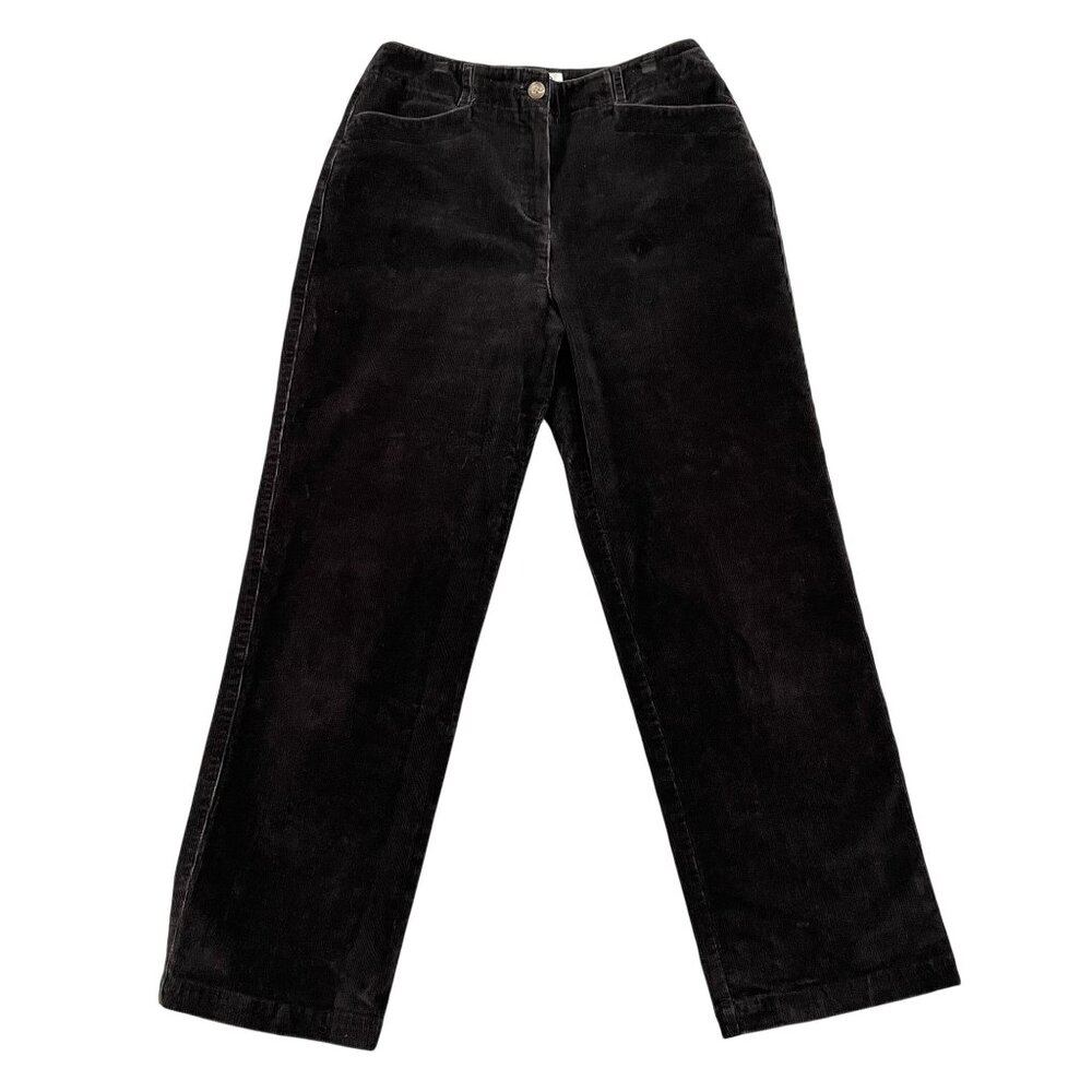 Talbots Petites Corduroy Pants Womens 10‎ Brown Stretch High Rise Cords